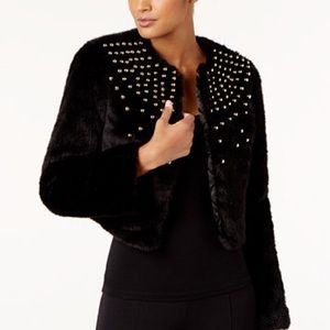 Michael Kors Faux Fur Jacket with Studs